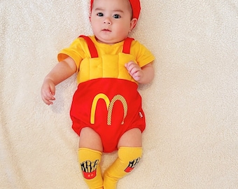 Personalizzazione Vestiti per bambini McDonald's, combinazioni di colori McDonald's, cosplay McDonald's, server McDonald's, abbigliamento Halloween