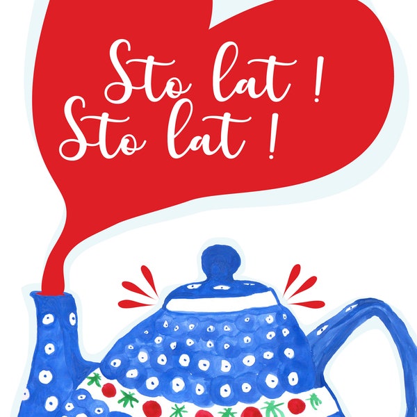 Polish birthday card "Sto lat!"