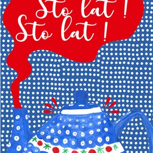 Cartão de aniversário polonês "Sto lat"