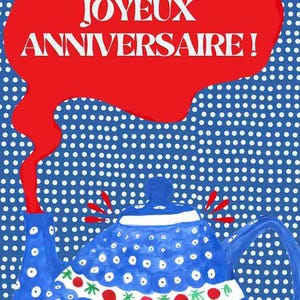 Carte anniversaire polonaise Bolesławiec "Joyeux anniversaire"