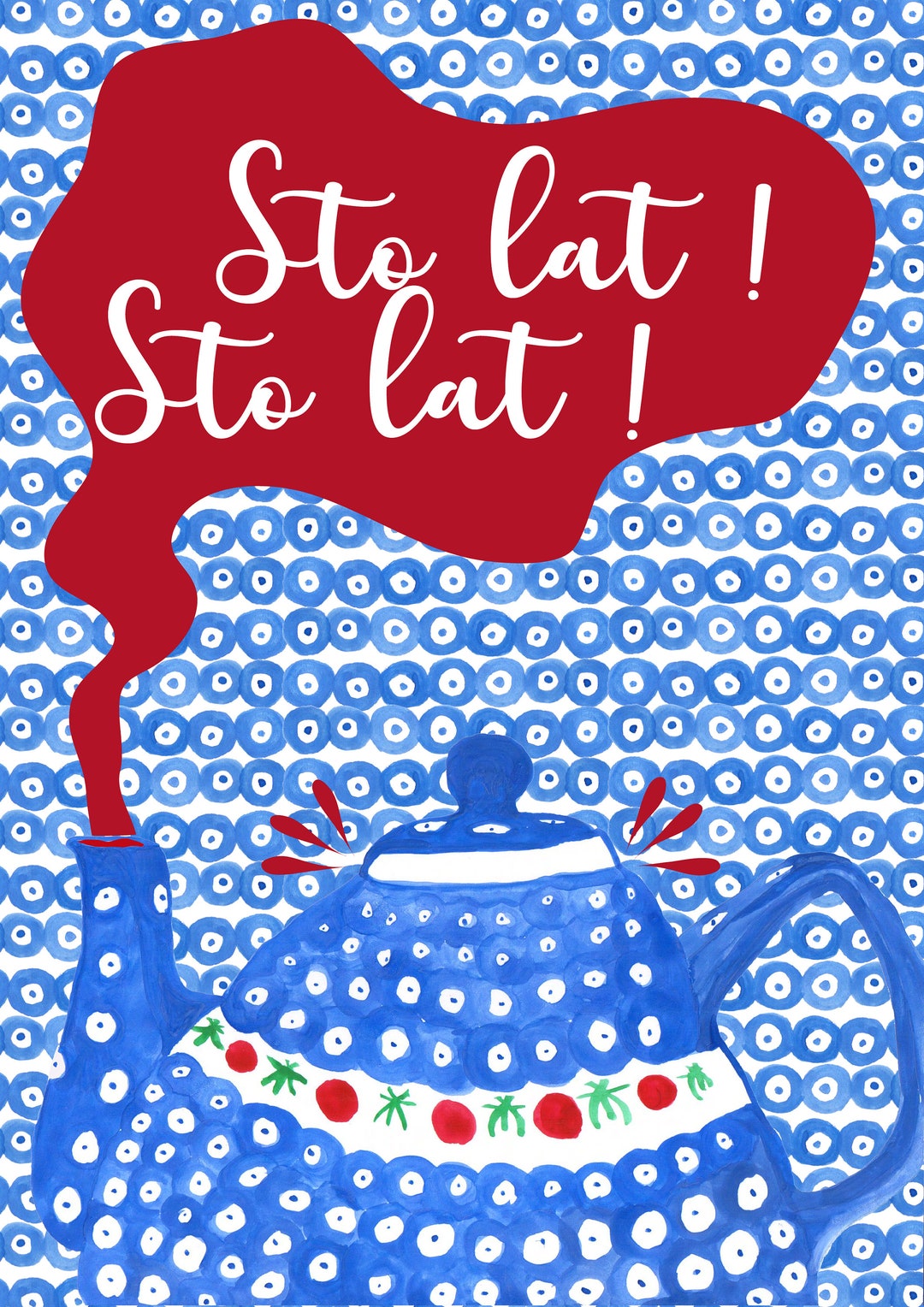 Polish Birthday Card sto Lat - Etsy