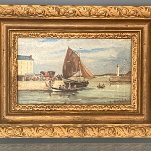 Pintura de Honfleur com vista para o porto