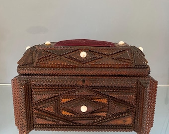 tramp art sewing box