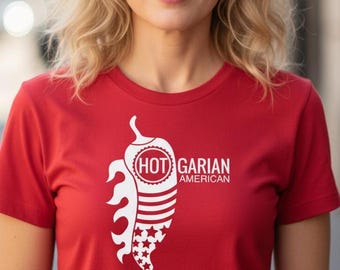 HOT-garian Graphic Tee | Funny Hungarian American Pride Shirt | Magyar Gift for Him or Her | Unisex Cultural T-Shirt | Fun Paprika tee