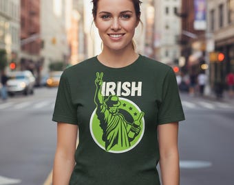 Irish American T-Shirt | Freedom Graphic Tee | St. Patrick Heritage Gift | Ireland Pride Shirt | Funny Irish Gift for Him or Her | Unisex