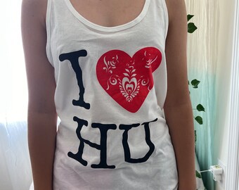 I Love Hungary Tank Top: Screen Print Magyar Pride Tee