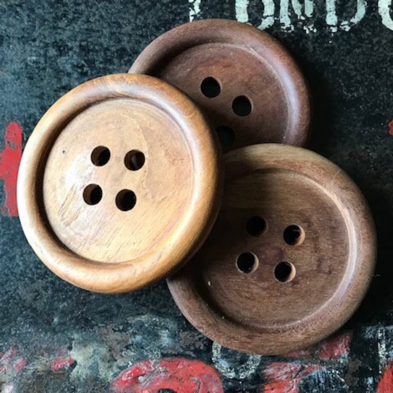 Button Coaster X4 - Etsy