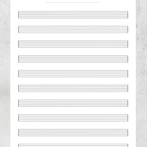A4 - Blanko Sheet Music - US Letter druckbares Noten Manuskriptpapier - Piano Staff Papier. Notenpapier blanko