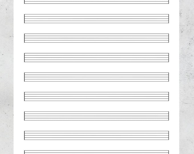 Printable Music Sheet, Piano Staff Paper, Blank Sheet Music Printable, Blank Staff Paper, Blank ...