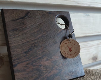 Square Cutting Board, Black Walnut Cutting Board, Handmade Cutting Board, Wooden Service Board, Minimal Cutting Board