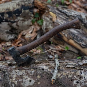 Bearded Axe, Handforged Axe, Bushcraft Axe, Camping Axe, Viking Axe with Leather Sheath, Personalized Gift, Christmas Gift, Black Friday