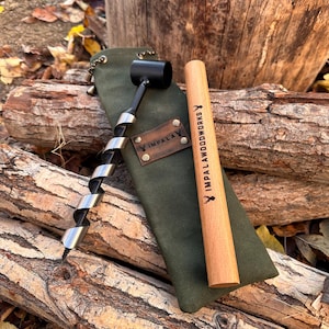 Bushcraft Auger Set with Canvas Carrying Case , ScotchEye Auger, Outdoor Bushcraft Camping Hand Drill, Christmas Gift,Black Friday