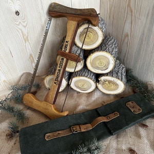 Handmade Buck Saw, Bow Saw, Swedish Bow Saw, Bushcraft Saw, Handmade Original Bucksaw and Carrying Case,Christmas Gift
