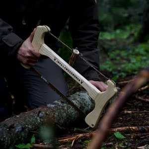 Bow Saw, Buck Saw with Deer Antler, Swedish Bow Saw,  Bowsaw with Carrying Case, New Year Gift