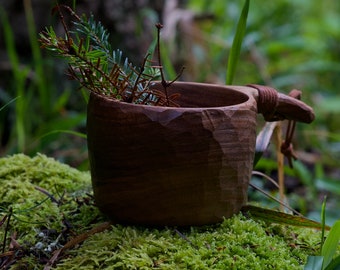 Kuksa, Handcarved Wood Kuksa, Wooden Mug, Bushcraft Mug, Camping Mug