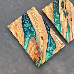 Resin Charcuterie Board,Resin and Olive Wood Cutting Board,Charcuterie Board Personalized,New Home Gift,