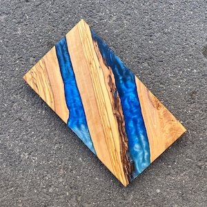 Resin Charcuterie Board,Epoxy River Cutting Board,Resin & Olive Wood Charcuterie Board,Shades Blue Charcuterie Board,Resin Cheese Board