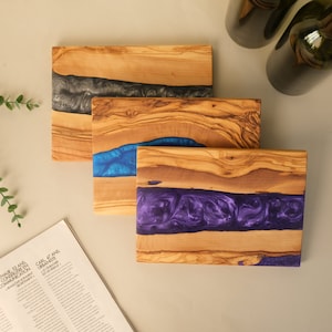 Resin Charcuterie Board,River Charcuterie Board,Epoxy River Cutting Board,Resin & Olive Wood Charcuterie Board,Resin Cheese Board,