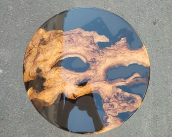 Handmade Olive Wood Epoxy Resin Coffee Table