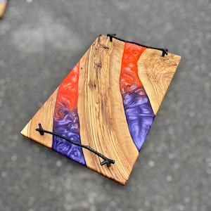 Resin Charcuterie Board,Epoxy River Cutting Board,Resin & Olive Wood Charcuterie Board,Shades Blue Charcuterie Board,Resin Cheese Board