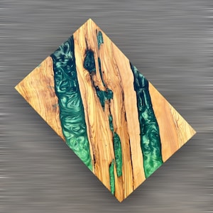 Resin Charcuterie Board,Epoxy River Cutting Board,Resin & Olive Wood Charcuterie Board,Shades Green Charcuterie Board,Resin Cheese Board