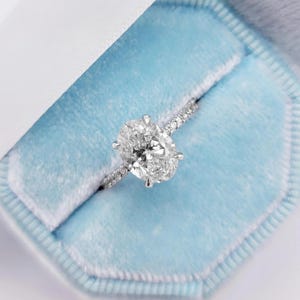 2.5 Ct Oval Cut Moissanite Ring, Moissanite Oval Engagement Ring, Moissanite Hidden Halo Wedding Proposal Ring For Her, Anniversary Gifts