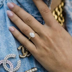 2ct Oval Cut Moissanite Engagement Ring, Oval Solitaire Moissanite Ring, Diamond Ring Anniversary Gifts Oval Solitaire Ring Gifts