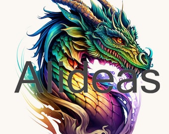 Tattoo idea. Dragon tattoo idea. Colorful Dragon tattoo.