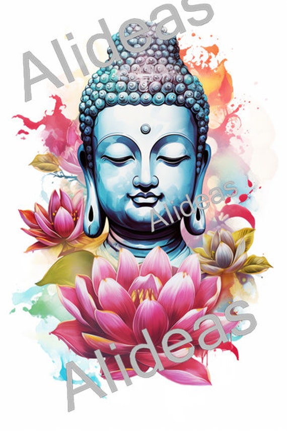 Tattoo Idea. Buddha With Lotus Flowers Tattoo. Midjourney Art. Buddha  Tattoo Idea. - Etsy Canada