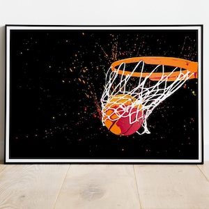 Atasco de baloncesto | Limitado | graffitis | Arte callejero | impresión del dormitorio ? Arte pop | Aerosol para plantillas