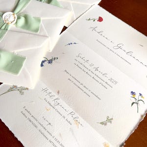 Partecipazione di matrimonio in carta d'Amalfi Amatruda con i petali