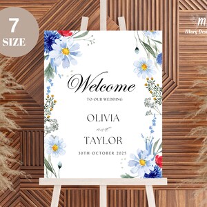 Wildflower Welcome Sign, Wildflower Wedding, Wildflower Sign, Boho Welcome Sign, Editable Colorful Floral Wedding Welcome Sign, Garden Party