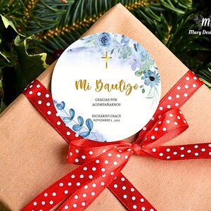 Editable Mi Bautizo Stickers, Mi Bautizo Favor Template, Spanish Favor ...