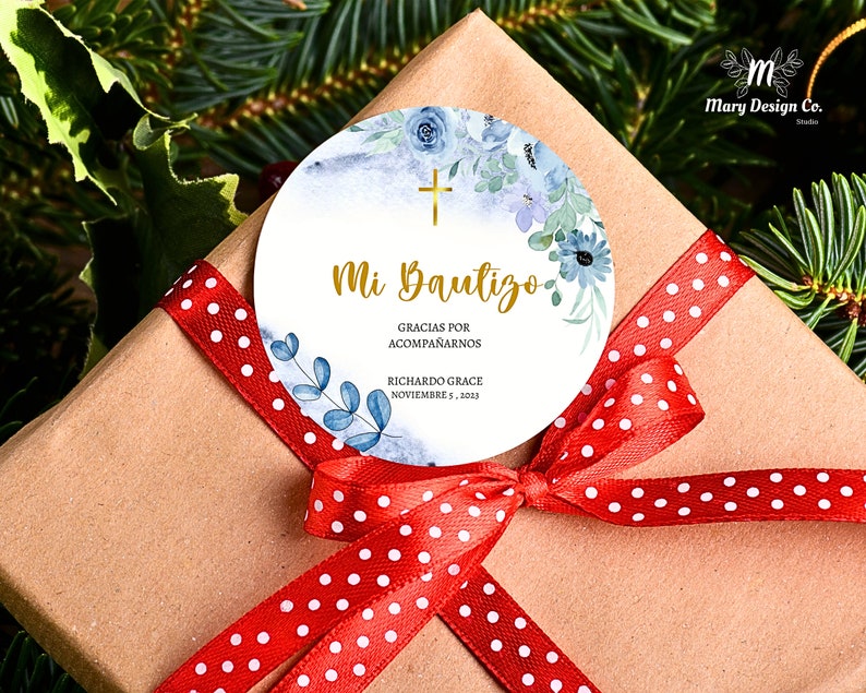 Editable Mi Bautizo Stickers, Mi Bautizo Favor Template, Spanish Favor ...