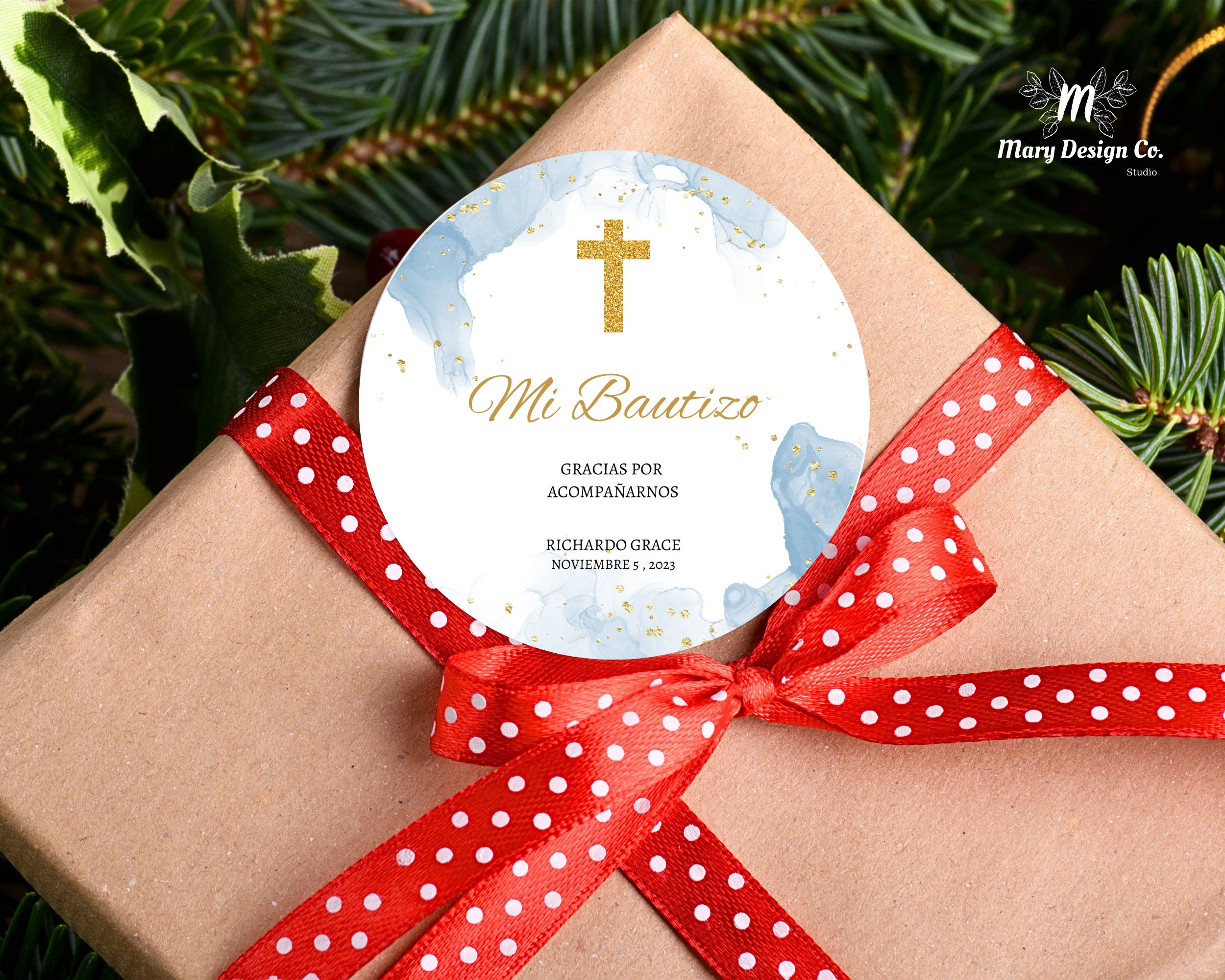 Editable Mi Bautizo Stickers, Spanish Favor Tag, Boy Baptism Sticker ...