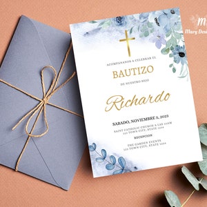 Bautizo Invitations Espanol, Invitacion de Bautizo, Bautizo Invitation In Spanish, Invitaciones Bautizo, Mi Bautizo, Religious Invitation