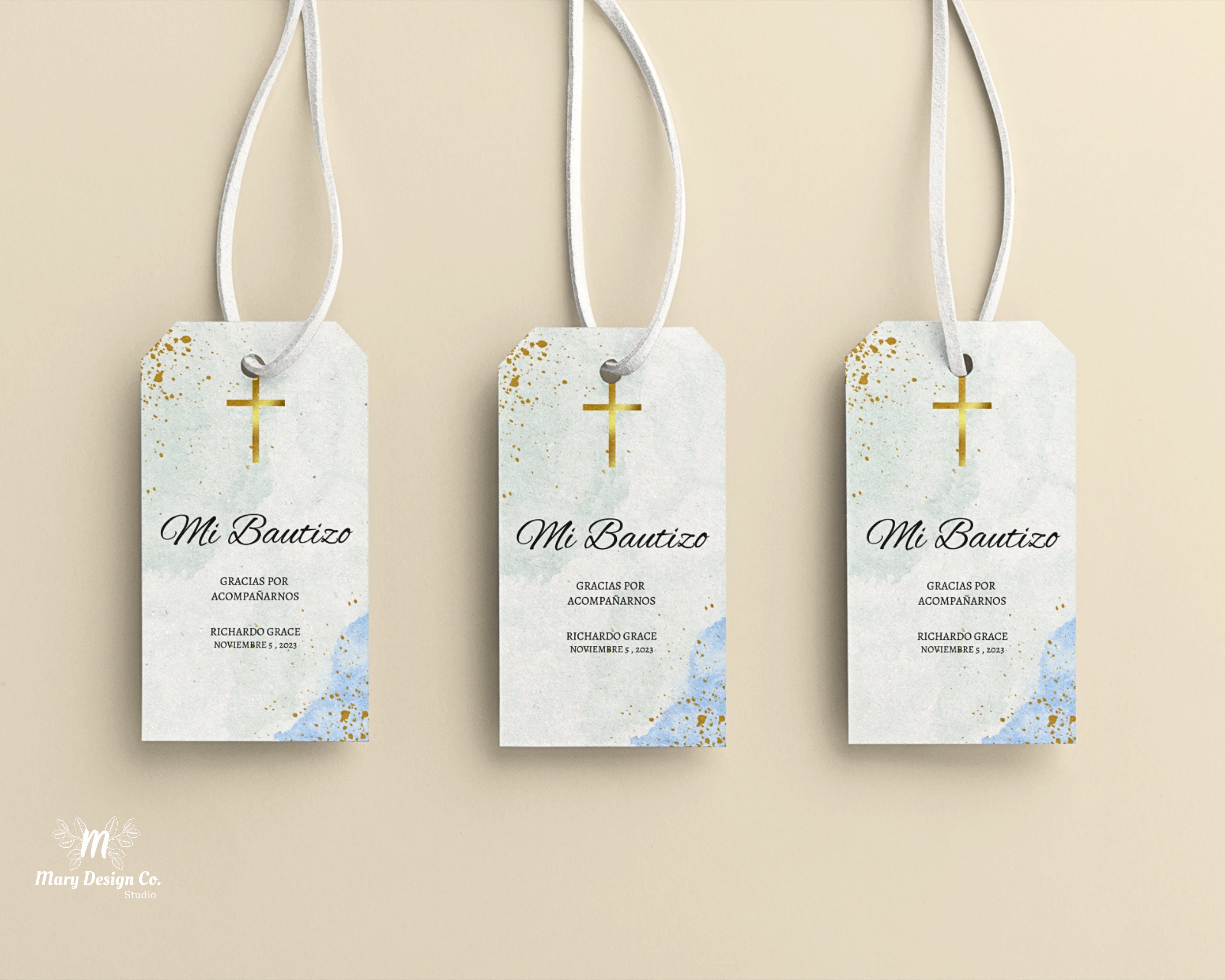 Mi Bautizo Stickers, Spanish Favor Tag Template, Boy Baptism Sticker ...