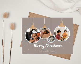 Biglietto di buon Natale, biglietto di felice anno nuovo stampabile, cartoline di Natale, modello di cartolina fotografica di Natale, biglietti di auguri divertenti
