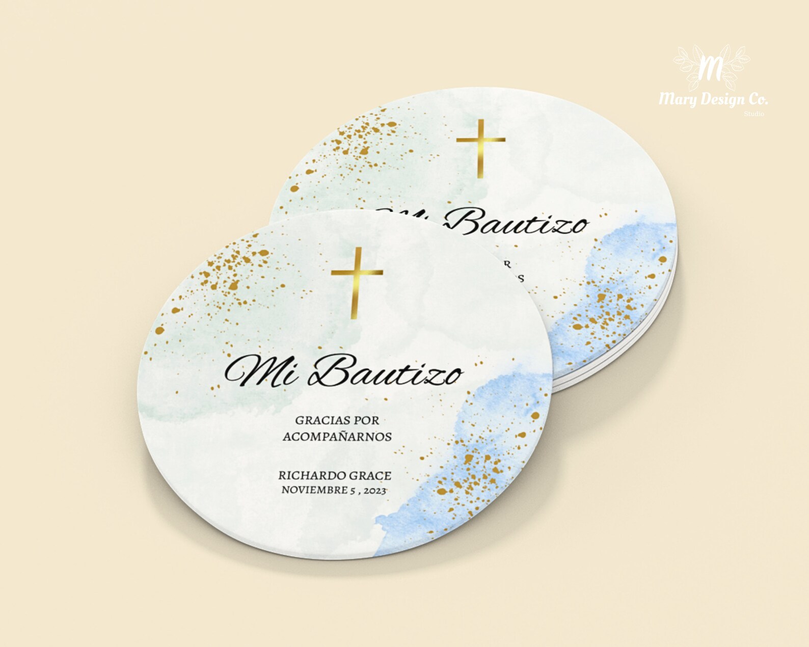 Editable Mi Bautizo Stickers, Spanish Favor Tag, Boy Baptism Sticker ...
