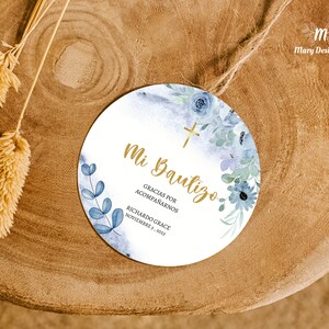 Editable Mi Bautizo Stickers, Mi Bautizo Favor Template, Spanish Favor ...