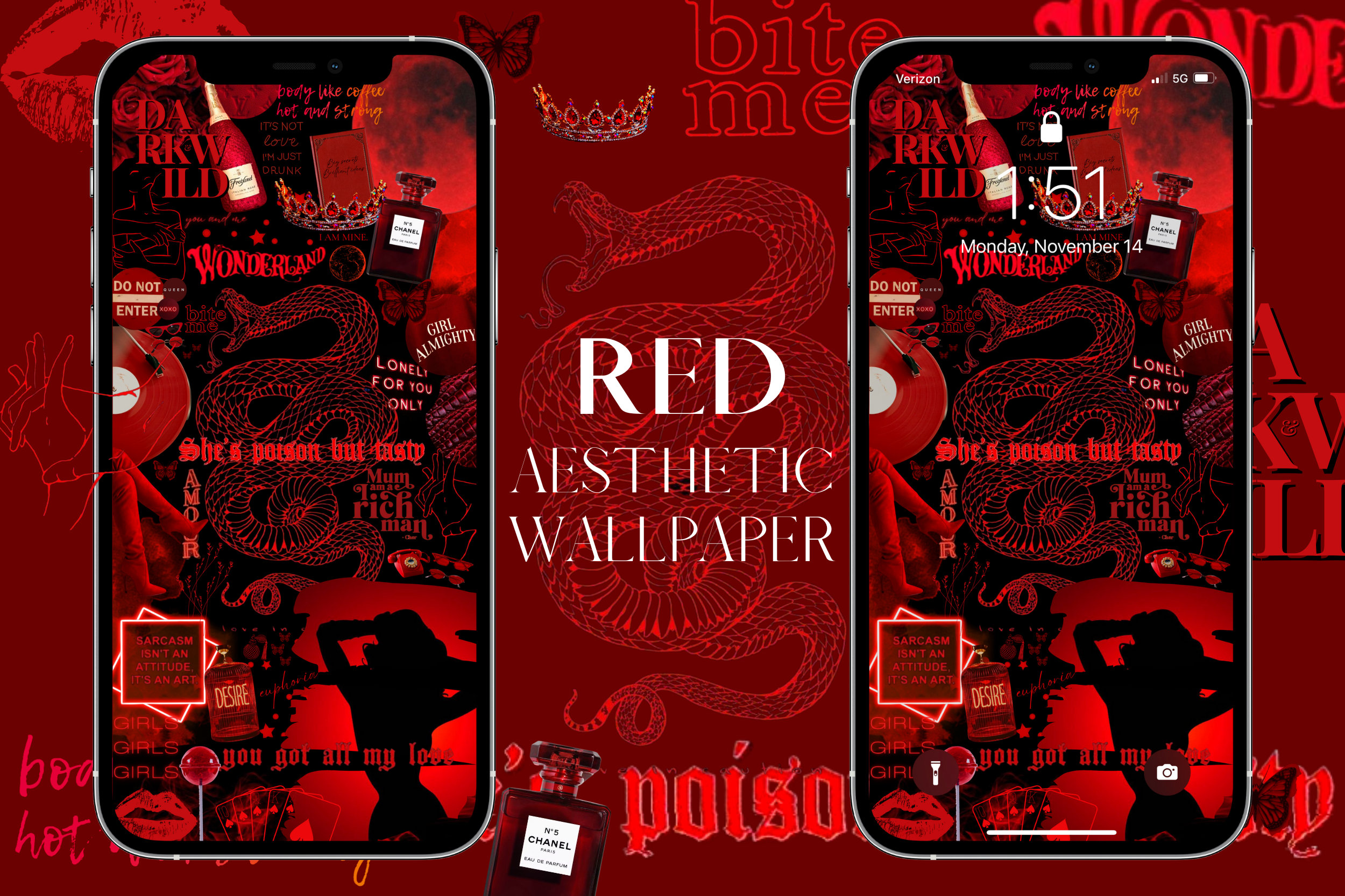Aesthetic wallpaper sale red