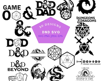 Dungeons and Dragons SVG Bundle: RPG Dice Designs (Digital Download)