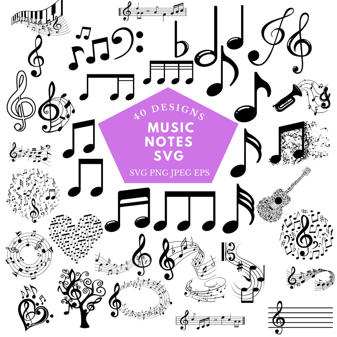 MUSIC NOTES SVG, Music Notes Bundle Svg, Music Notes Clipart,music ...