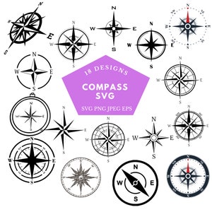 Compass SVG Bundle: Nautical & Vintage Designs (Cut Files)