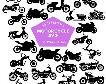 Motorrad SVG Bundle: Biker Clipart, T-Shirt Designs (digitaler Download)