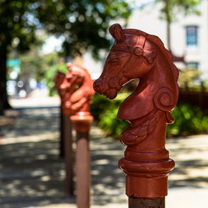 Red horse hitching post Digital Download Print -Instant Digital Download