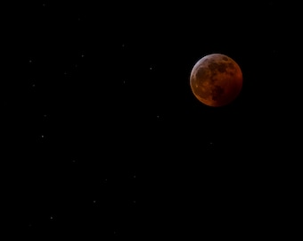 Lunar Eclipse Above Snowy Tundra Digital Printable Art Design Digital ...