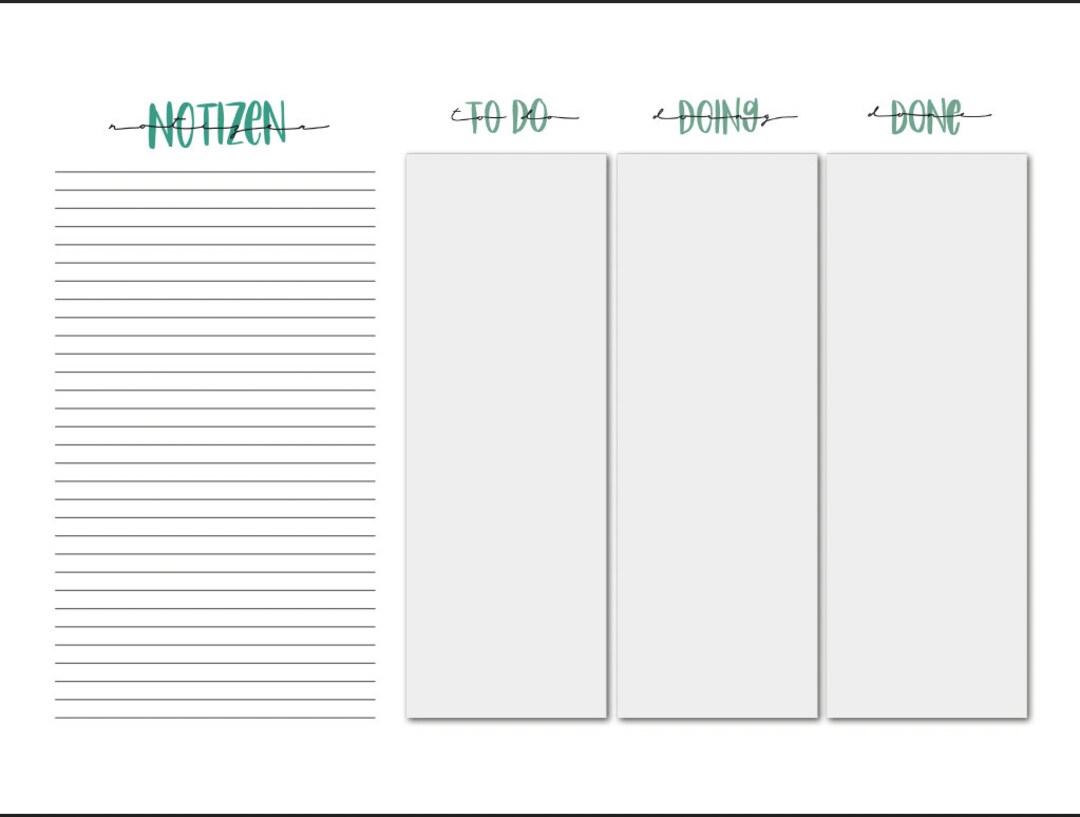 Digital Bullet Journal, Notes Template, Kanban, Goodnotes Template