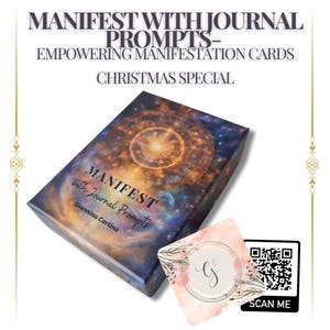 Manifieste con indicaciones del diario, tarjetas de manifestación, don espiritual, diario de manifestación, ley de atracción, regalo de bienestar, regalos de Navidad,