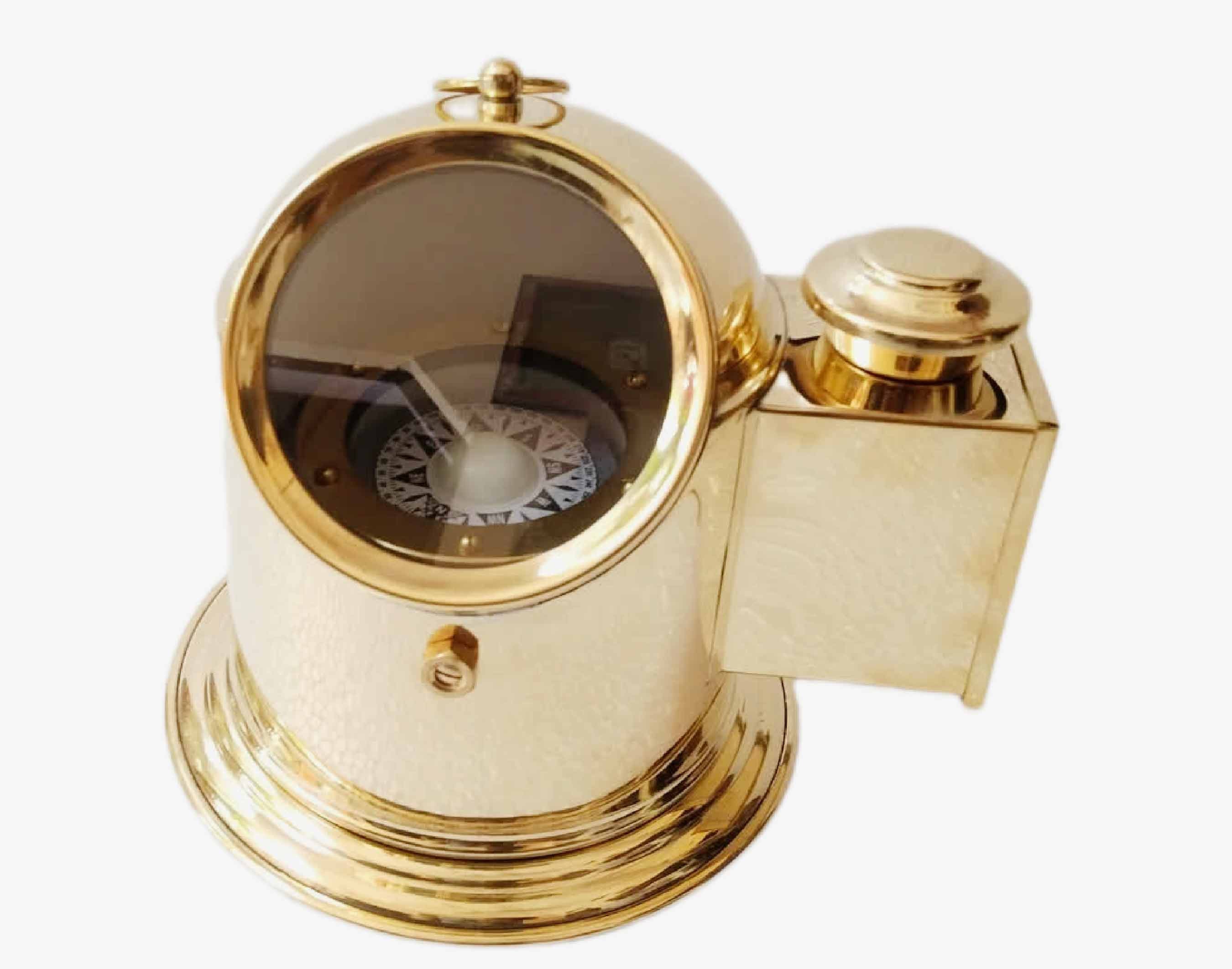 Gimble Compass Super Gimble Compass With Fuel Lamp Powered Light, Handmade Ship Helmet ...